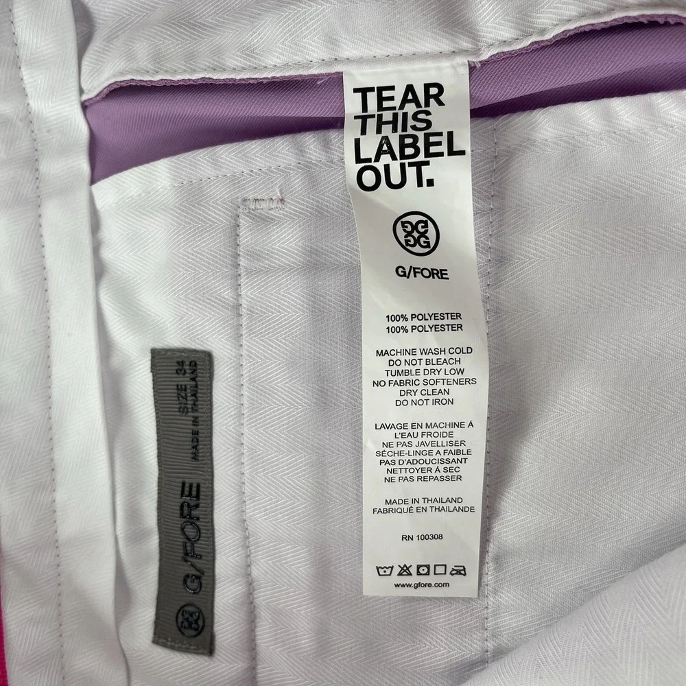 G/FORE Golf Shorts Men's 34 Purple Performance Chino Lightweight Stretch